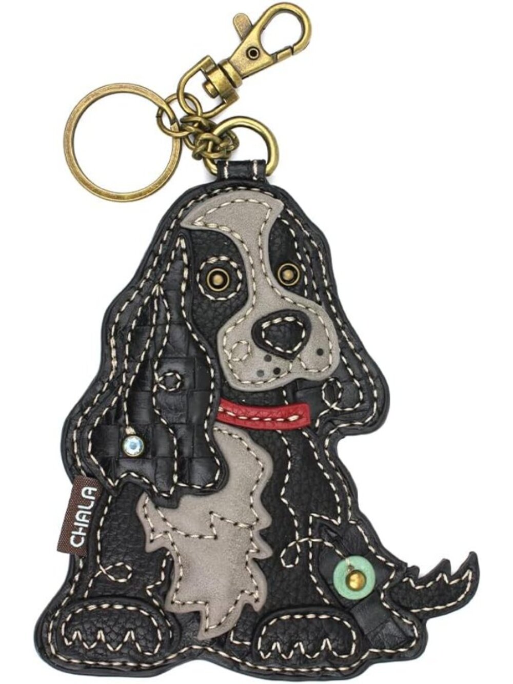 Dog Collection Women's Decorative Key Fob/Coin Purse Accessory - Cocker - black